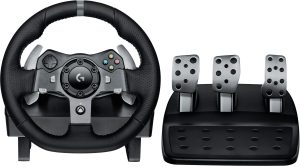 Logitech – G920 Driving Force Racing Wheel and Pedals for Xbox Series XS Xbox One PC – Black