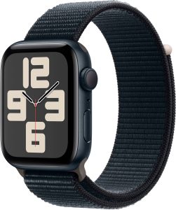 Apple Watch SE 2nd Generation (GPS) 44mm Midnight Aluminum Case with Midnight Sport Loop – Midnight