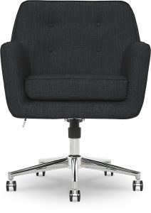 Serta – Ashland Memory Foam  Twill Fabric Home Office Chair – Charcoal Charm