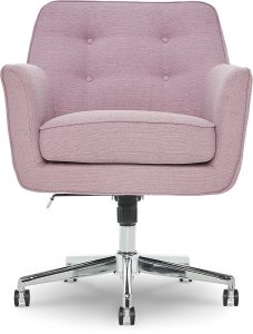 Serta – Ashland Memory Foam  Twill Fabric Home Office Chair – Lilac