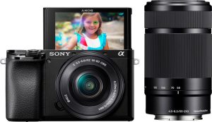 Sony – Alpha 6100 Mirrorless Camera 2-Lens Kit with E PZ 16-50mm and E 55-210mm Lenses – Black