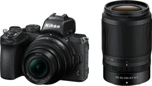 Nikon – Z50 Mirrorless Camera Two Lens Kit with NIKKOR Z DX 16-50mm f/3.5-6.3 VR and NIKKOR Z DX 50-250mm f/4.5-6.3 VR Lenses – Black