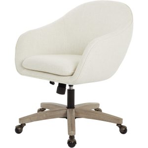 OSP Home Furnishings – Nora 5-Pointed Star Plush Padded Office Chair – Linen