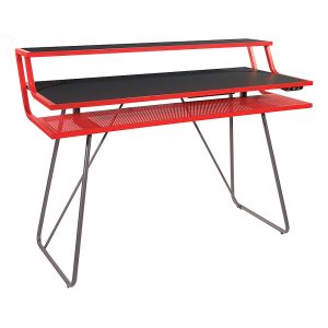 OSP Home Furnishings – Glitch Battlestation Gaming Desk in – Red