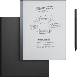 reMarkable 2 – 10.3 Paper Tablet with Marker Plus and Premium Leather Book Folio – Black