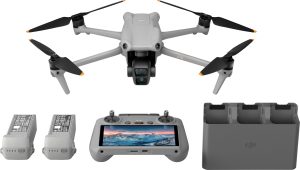 DJI – Air 3 Fly More Combo Drone and RC 2 Remote Control with Built-in Screen – Gray