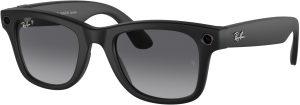 Ray-Ban Meta – Wayfarer Smart Glasses with Meta AI Audio Photo Video Compatibility –  Polarized Gradient Graphite Lenses – Matte Black