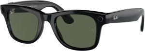 Ray-Ban Meta – Wayfarer Smart Glasses with Meta AI Audio Photo Video Compatibility – Green Lenses – Shiny Black