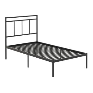 Sauder – Cannery Bridge Twin Metal Platform Bed w/Headboard – Black