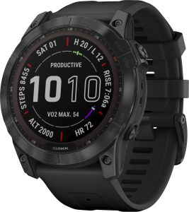 Garmin – fenix 7X  Sapphire Solar GPS Smartwatch 51 mm Fiber-reinforced polymer – Black DLC Titanium