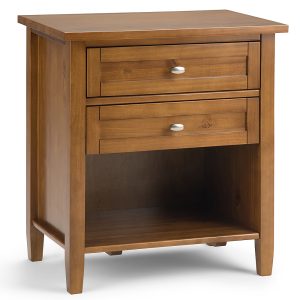 Simpli Home – Warm Shaker Bedside Table – Light Golden Brown