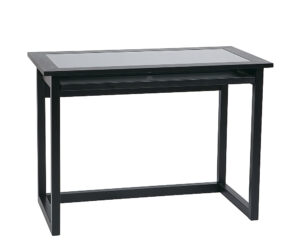 OSP Home Furnishings – Tool Less Meridian Computer Desk – Black / Clear Glass