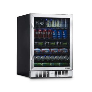 NewAir – 24 177 Can Built-In Beverage Cooler with Precision Temperature Controls and Adjustable Shelves – Stainless Steel