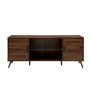 Walker Edison – 60″ Mid Century Modern TV Stand Cabinet for Most TVs Up to 65″ – Dark Walnut