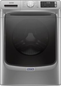 Maytag – 4.8 Cu. Ft. High Efficiency Stackable Front Load Washer with Steam and Fresh Hold – Metallic Slate