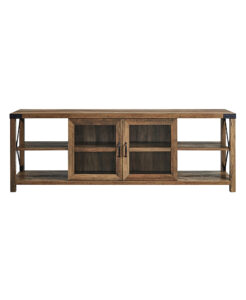 Walker Edison – Farmhouse TV Stand Cabinet for Most TVs Up to 78″ – Rustic Oak