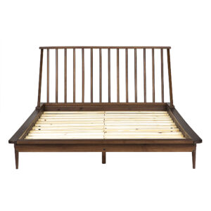 Walker Edison – Boho Solid Wood Queen Spindle Bed Frame – Walnut