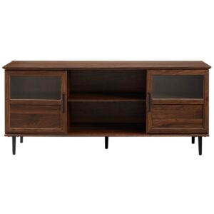 Walker Edison – Transitional TV Stand Cabinet for Most TVs Up to 65″ – Dark Walnut