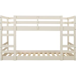 Walker Edison – Solid Wood Low Twin over Twin Bunk Bed – White