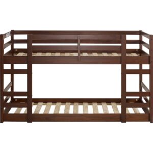 Walker Edison – Solid Wood Low Twin over Twin Bunk Bed – Walnut