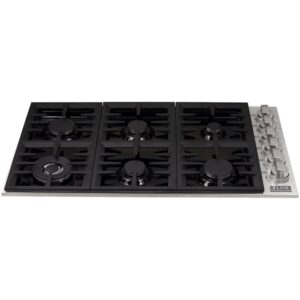 ZLINE – 36″ Gas Cooktop with 6 Gas Burners and Porcelain Top – Black