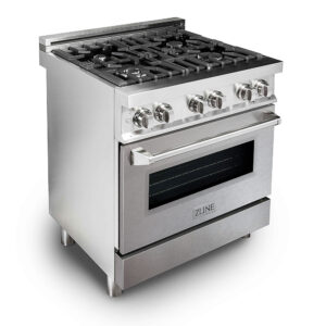 ZLINE – 4.0 cu. ft. Dual Fuel Range with Gas Stove and Electric Oven in Fingerprint Resistant Stainless Steel – Stainless Steel