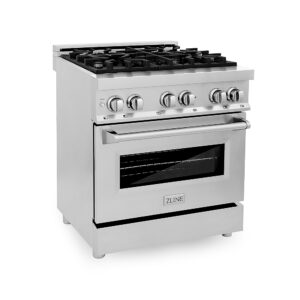 ZLINE – 4.0 cu. ft. Dual Fuel Range with Gas Stove and Electric Oven – Stainless Steel