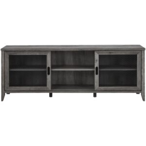 Walker Edison – Industrial TV Stand for Most TVs up to 78″ – Gray Wash