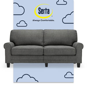 Serta – Copenhagen 3-Seat Fabric Sofa – Gray