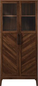 Walker Edison – Storage Armoire Bookcase Cabinet – Dark Walnut