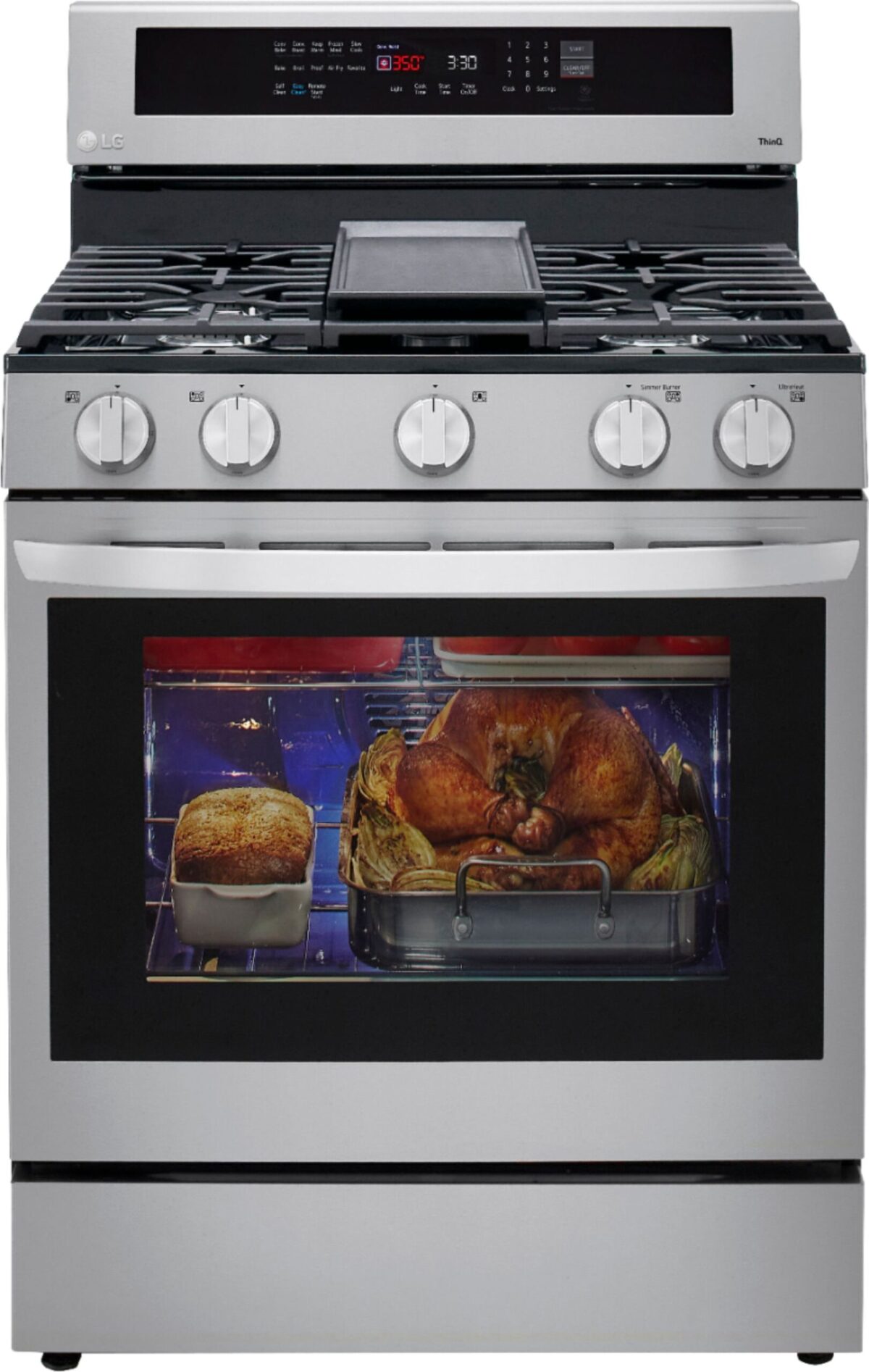 LG - 5.8 Cu. Ft. Smart Freestanding Gas True Convection Range with EasyClean and InstaView - Stainless Steel