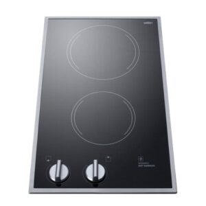 Summit Appliance – 12″ Built-In Electric Cooktop with 2 Burners and Residual Heat Indicator