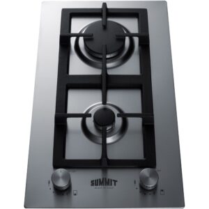 Summit Appliance – 12″ Built-In Gas Cooktop with 2 Burners – Stainless Steel