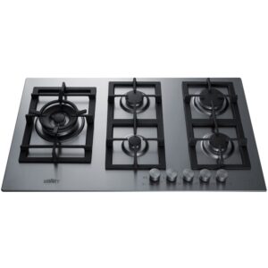 Summit Appliance – 34″ Built-In Gas Cooktop with 5 Burners – Stainless Steel