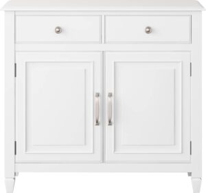 Simpli Home – Connaught Traditional Solid Wood Entryway Storage Cabinet – White