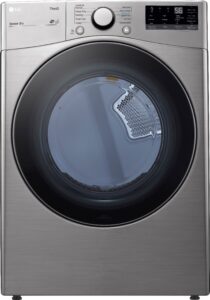 LG – 7.4 Cu. Ft. Stackable Smart Electric Dryer with Built-In Intelligence – Graphite Steel