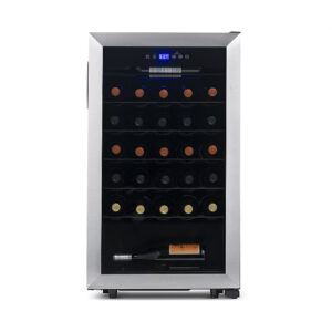 NewAir – Freestanding 33 Bottle Compressor Wine Fridge Adjustable Racks  Exterior Digital Thermostat – Stainless Steel