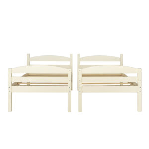 Walker Edison – Rustic Solid Wood Twin Bunk Bed with Trundle – White