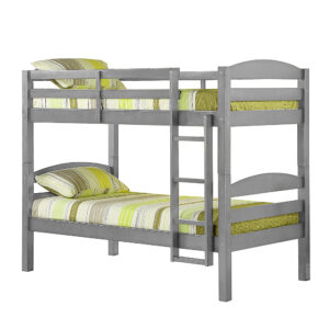 Walker Edison – Rustic Solid Wood Twin Bunk Bed with Trundle – Gray