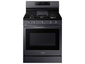 Samsung – 6.0 Cu. Ft. Freestanding Gas Convection Range with WiFi and No-Preheat Air Fry – Black Stainless Steel