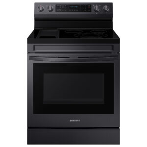 Samsung – 6.3 cu. ft. Freestanding Electric Convection+ Range with WiFi No-Preheat Air Fry and Griddle – Black Stainless Steel