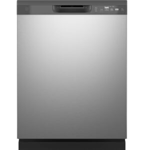 GE – Front Control Built-In Dishwasher with 55 dBA – Stainless Steel