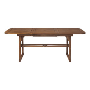 Walker Edison – Cypress Acacia Wood Outdoor Dining Table – Dark Brown