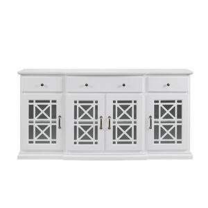 Walker Edison – Classic Fretwork Storage Sideboard – White