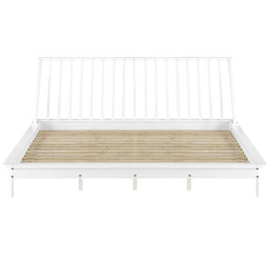 Walker Edison – Boho Solid Wood Queen Spindle Bed Frame – White