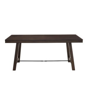 Walker Edison – 70″ Farmhouse Trestle Dining Table – Dark Brown Oak