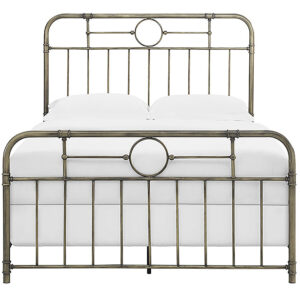 Walker Edison – Antiqua Metal Pipe Queen Size Bed – Bronze