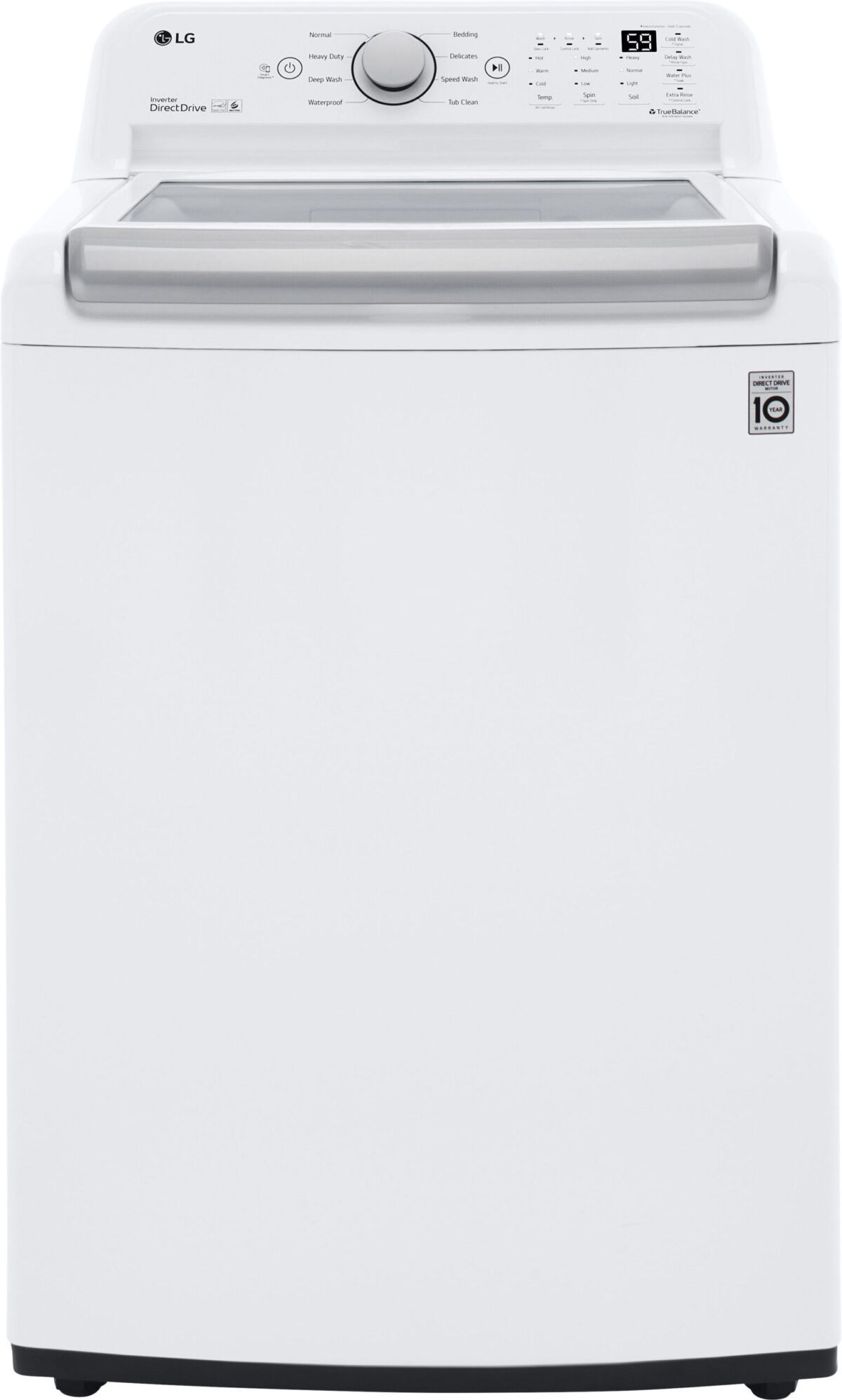 LG - 5.0 Cu. Ft. High-Efficiency Top Load Washer with 6Motion Technology - White