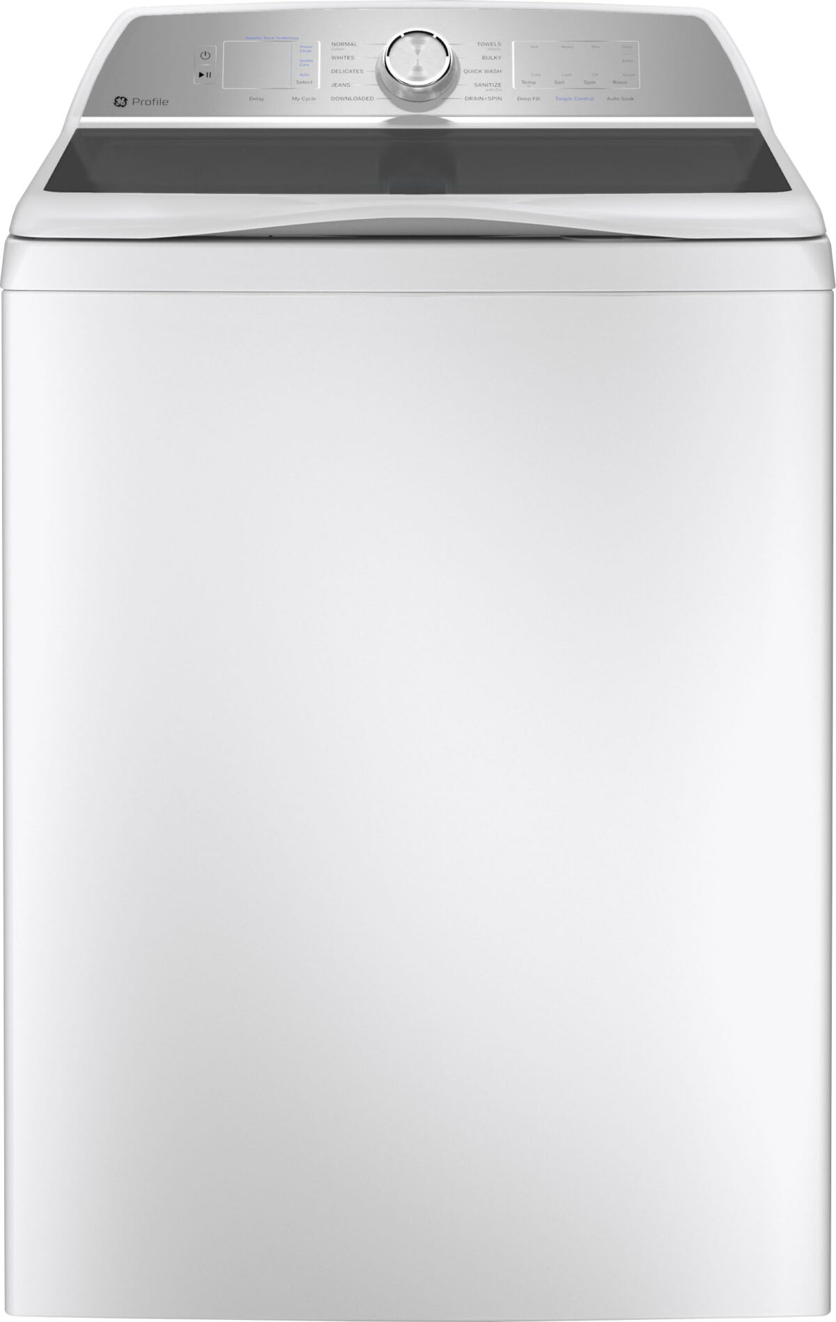 GE Profile - 5.0 Cu Ft High Efficiency Smart Top Load Washer with Smarter Wash Technology Easier Reach Microban Technology - White