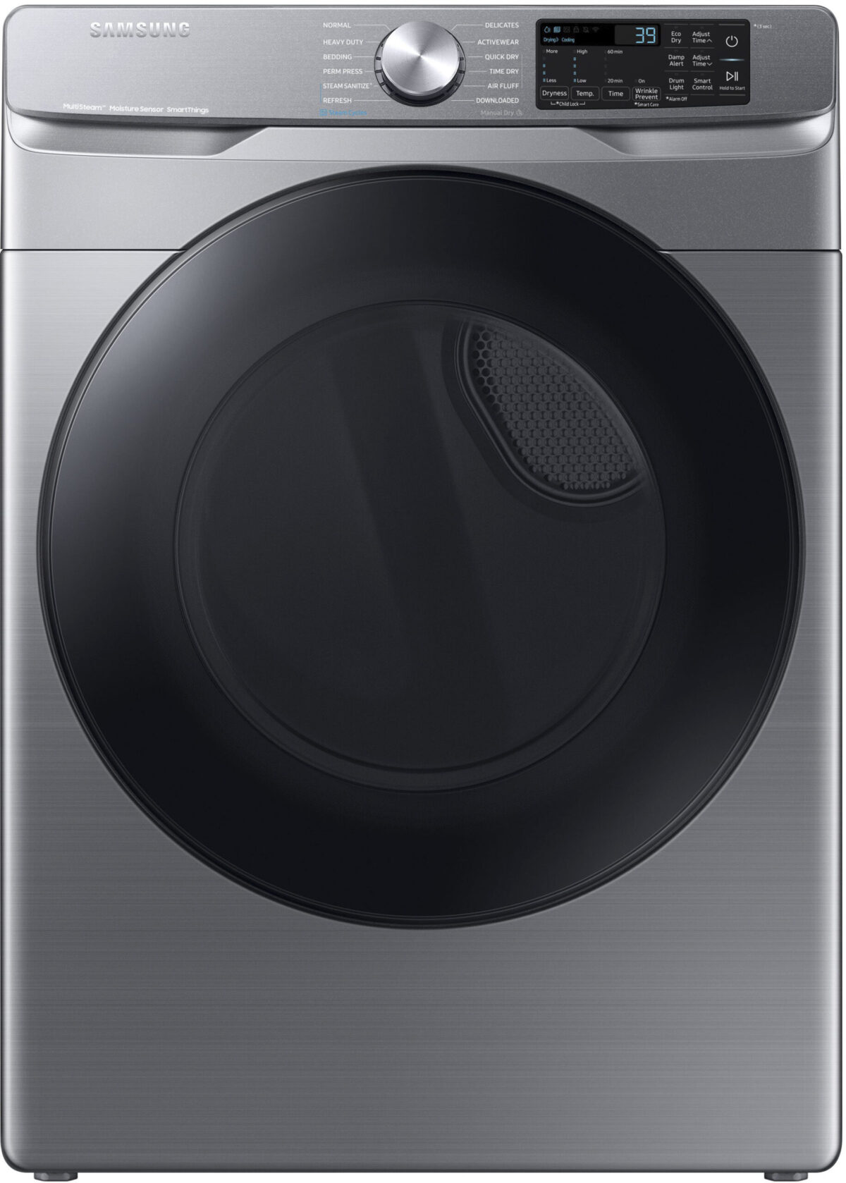 Samsung - 7.5 Cu. Ft. Stackable Smart Electric Dryer with Steam Sanitize+ - Platinum